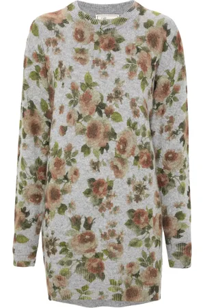 BLUMARINE Vestido con motivo floral en intarsia