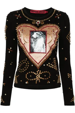 Chopova Lowena Playera con perro estampado
