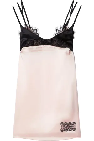 OFF-WHITE Vestido corto con aplique de encaje