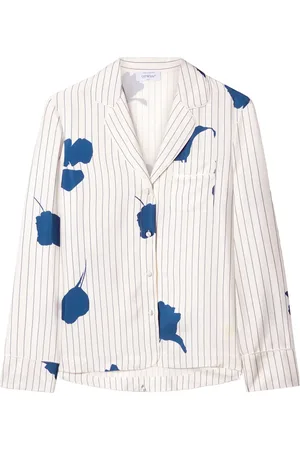 OFF-WHITE Camisa de pijama de popelina con motivo de rayas