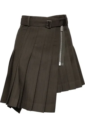 SACAI Falda con detalle de rayas