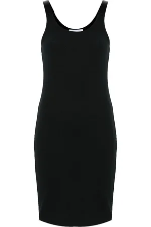 Helmut Lang Vestido corto de tejido fino de canalé