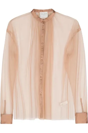 FORTE FORTE Camisa de malla con bordes deshilachados