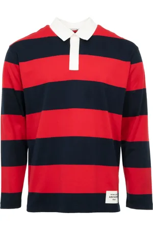 Moncler Playera tipo polo manga larga con motivo de rayas