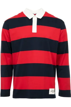 Moncler Playera tipo polo manga larga con motivo de rayas