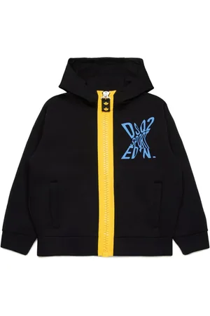 Dsquared2 Hoodie con cierre y logo estampado