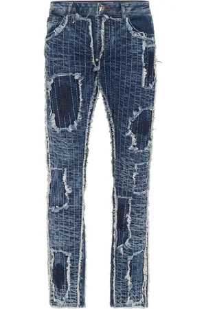 Philipp Plein Jeans rectos con efecto envejecido
