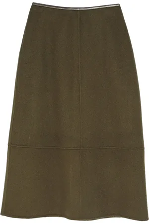 YVES SALOMON Falda midi con doble cara