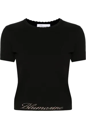 BLUMARINE Playera con logo en jacquard