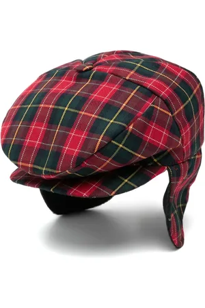COLORICHIARI Gorra baker boy con motivo de cuadros tartán