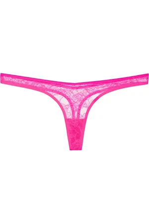 MAISON CLOSE Tanga de encaje floral