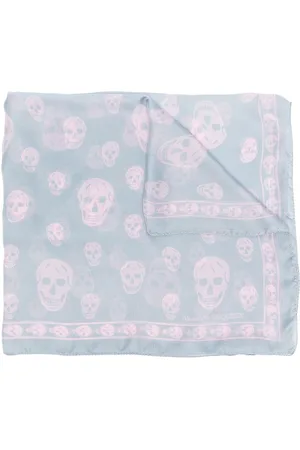 Alexander McQueen Mascada de seda con motivo Skull