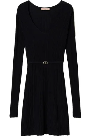 Twin-Set Vestido corto tejido de canalé