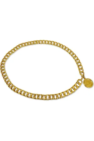 CHANEL Cinturón de cadena con dije del logo 1990-2000