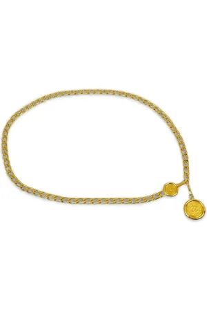 CHANEL Cinturón de cadena con dije del logo 1990-2000