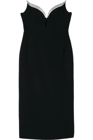 DAVID KOMA Vestido midi con alas de cristal