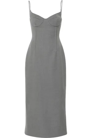 DAVID KOMA Vestido midi con copas de alas