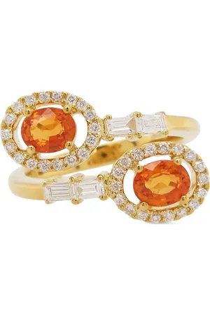 HYT Jewelry Anillo en oro amarillo de 18kt con diamantes y zafiro
