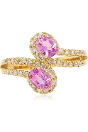 HYT Jewelry Anillo en oro amarillo de 18kt con diamantes y zafiro