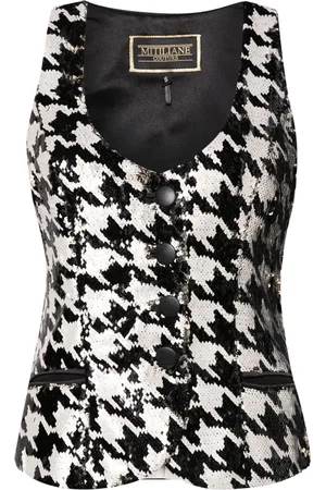 MITILIANE COUTURE Chaleco con motivo pied de poule y lentejuelas