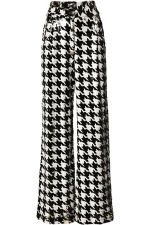 MITILIANE COUTURE Pantalones con motivo pied de poule y lentejuelas