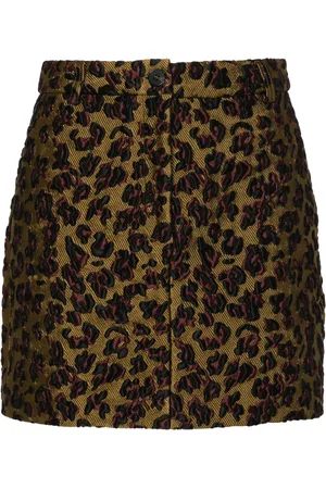 Essentiel Antwerp Falda corta con motivo de leopardo en jacquard