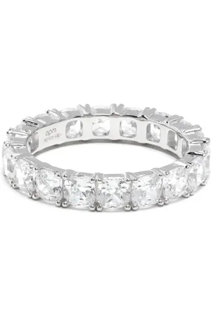 APM Monaco Anillo cuadrado con detalles de cristal