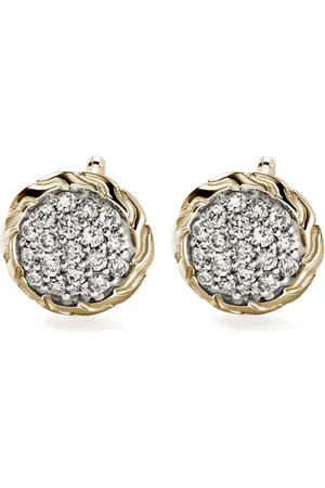 John Hardy Aretes JH Essential en oro amarillo de 14kt con diamantes