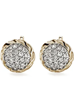 John Hardy Aretes JH Essential en oro amarillo de 14kt con diamantes
