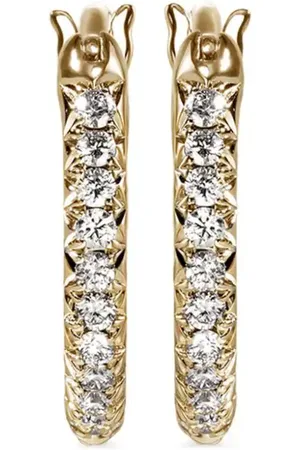 John Hardy Arracadas JH Essential en oro amarillo de 14kt con diamante