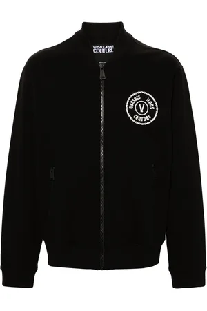 VERSACE Sudadera con cierre y logo estampado