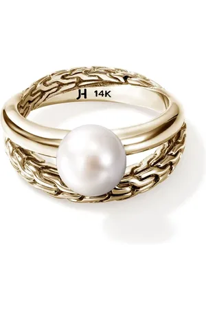 John Hardy Anillo JH Essential en oro amarillo de 14kt con perla