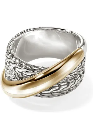 John Hardy Anillo JH Essential Crossover en oro amarillo de 14kt