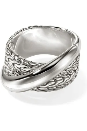 John Hardy Anillo JH Essential Crossover en plata de ley