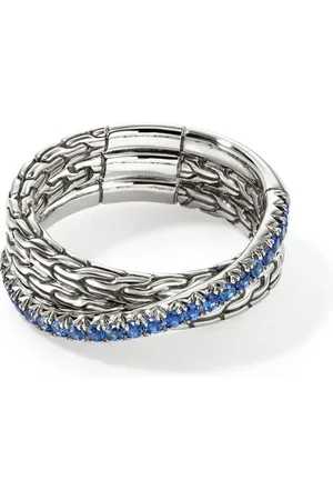 John Hardy Anillo JH Essential Crossover en plata de ley con diamante