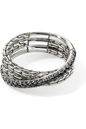 John Hardy Anillo JH Essential Crossover en plata de ley con zafiro