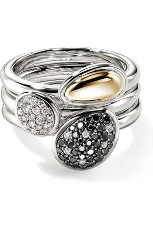 John Hardy Anillo Pebble en oro amarillo de 14kt con diamante