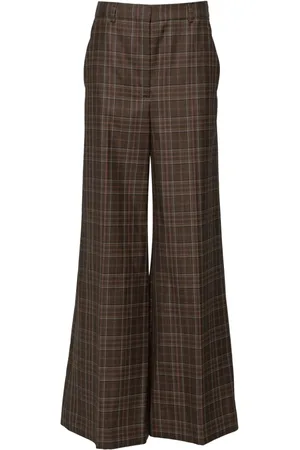 Stella McCartney Pantalones palazzo con motivo de cuadros