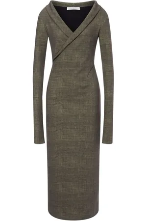 Serafini Vestido midi con cuello plegable