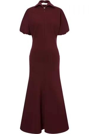 Serafini Vestido midi con mangas farol