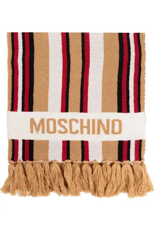 Moschino Bufanda con rayas y logo en intarsia