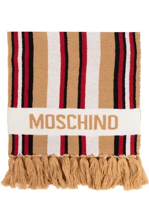 Moschino Bufanda con rayas y logo en intarsia
