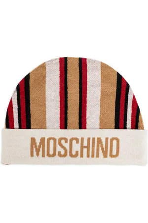 Moschino Gorro con logo y rayas en intarsia