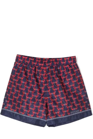 Gucci Shorts de playa con ballenas estampadas