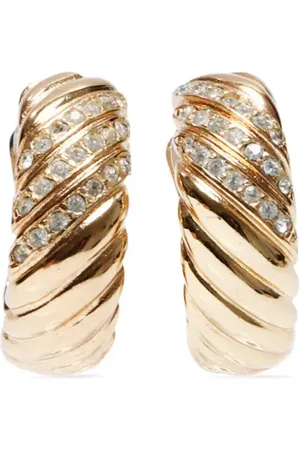Dior Aretes de clip con detalles de strass