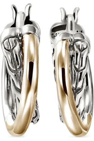 John Hardy Arracadas JH Essential Crossover en oro de 14kt