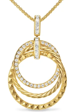 David Yurman Collar Crossover Trio en oro amarillo de 18kt con dije de diamante (1.25mm)