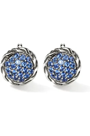John Hardy Aretes Carved Chain con zafiro
