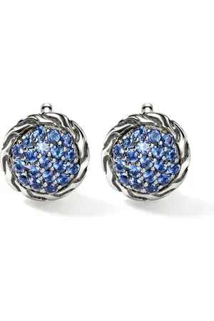 John Hardy Aretes Carved Chain con zafiro