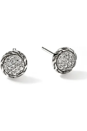 John Hardy Aretes Carved Chain con diamantes